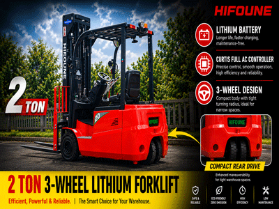 HIFOUNE 2 Ton 3-Wheel Lithium Forklift